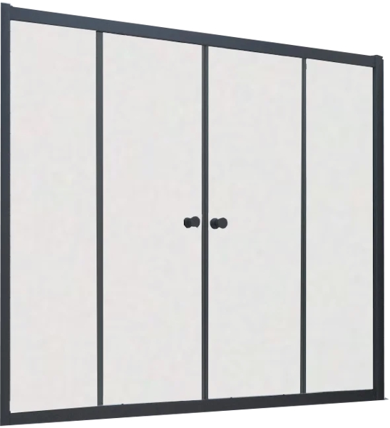 Душевая шторка на ванную профиль черный матовый стекло сатин Vegas-glass Z2V NOVO 160 02М 10 (детальная фотография)