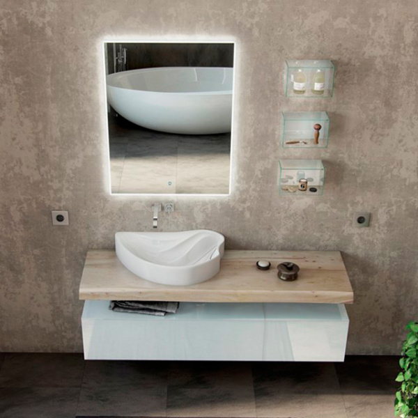 Мебель для ванной Velvex Felay под накладную раковину (детальная фотография), современная, hi-tech