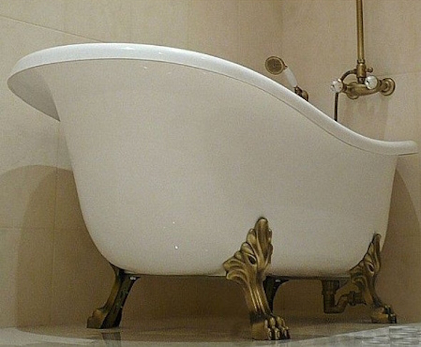 Ванна, фурнитура бронза, ArtCeram Hermitage HEW001 72 (детальная фотография), глубокие