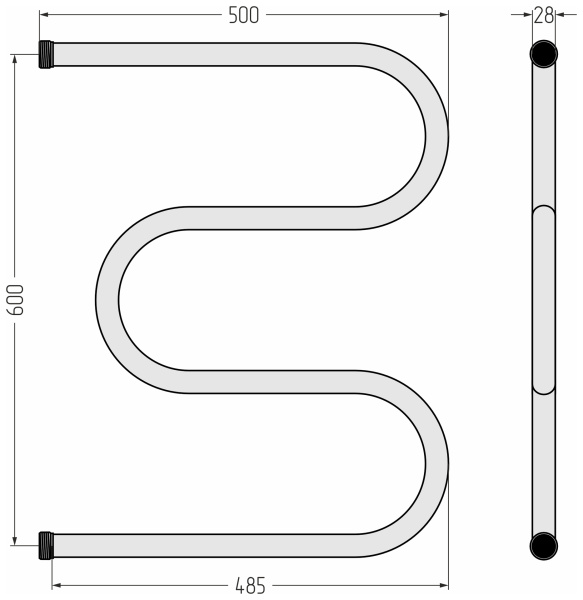 Схема (детальная фотография), м образные, вертикальные