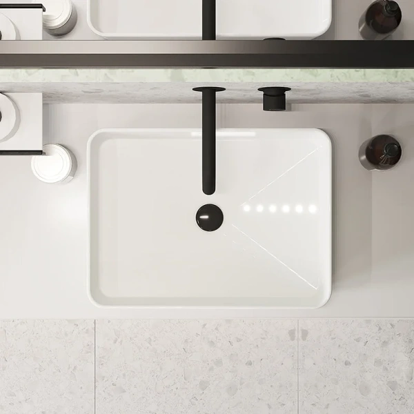 Раковина Aqueduto ESPIRAL 50 см белая глянцевая ESP0410 (детальная фотография), белые