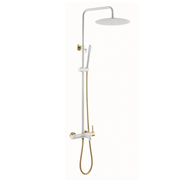 Душевая стойка Boheme Uno белый/золото 468-WG (детальная фотография)