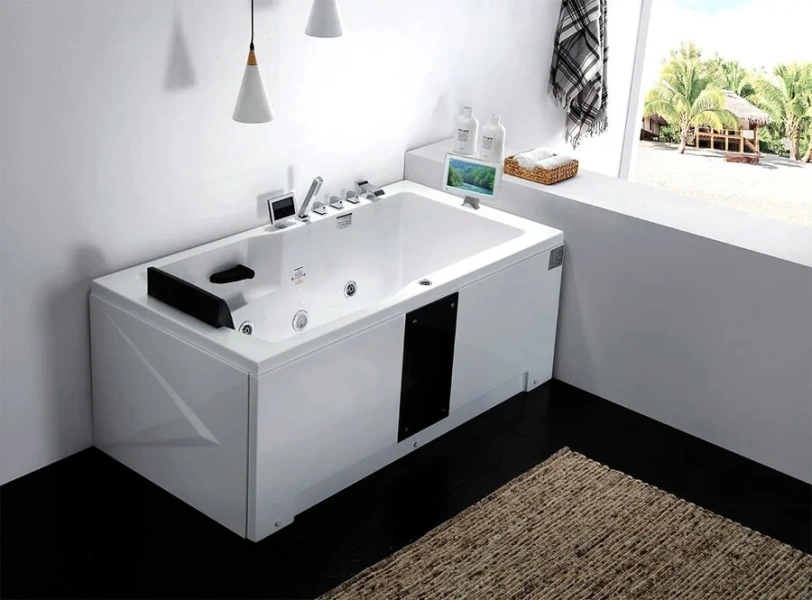 Акриловая ванна левосторонняя пристенная Gemy G9066 II O L (детальная фотография), белые index_1