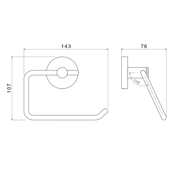 Бумагодержатель Акватек Европа хром AQ4118MB (детальная фотография), современные, hi-tech