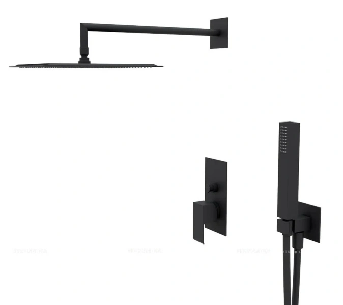 Душевой комплект Cezares Porta черный PORTA-DSIPQ-30-NOP (детальная фотография), черные