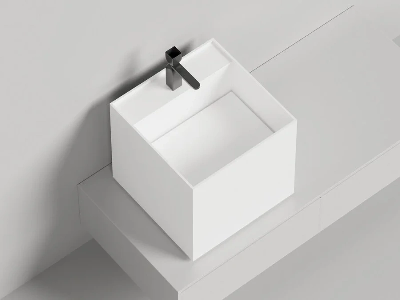 Раковина Salini Armonia Square Top 03 белая матовая 130523TM (детальная фотография)