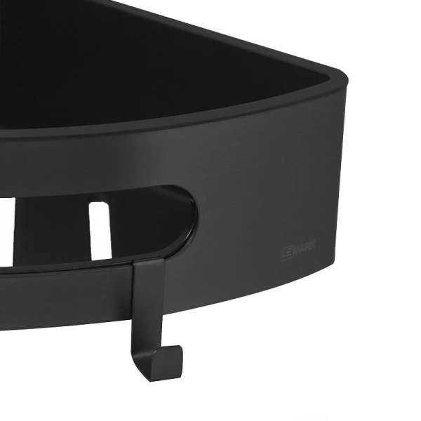 Полочка для ванной Lemark Shelf Line черная 9772047 (детальная фотография), металлические, пластиковые