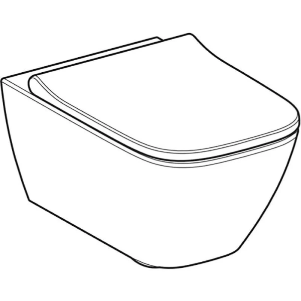 Унитаз подвесной Geberit Smyle Square с сиденьем микролифт 500.683.00.2 (детальная фотография), современные, hi-tech, прямоугольные