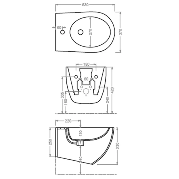 Биде подвесное Artceram File 2.0 белое FLB001 01 30 (детальная фотография), современные, hi-tech