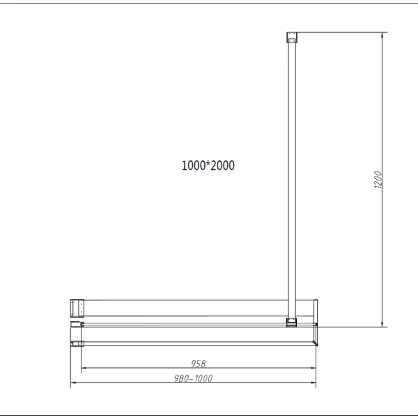 Душевая перегородка Vincea Walk-In 100 см профиль черный стекло тонированное VSW-4HR100CGB (детальная фотография), современные, hi-tech