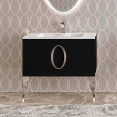 Тумба без раковины с 2 ножками, черная 85см La Beaute KANTAL