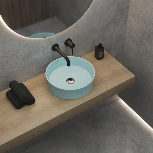 Раковина BERGES Ego 38 см матовый голубой 181291 (детальная фотография), современные, hi-tech