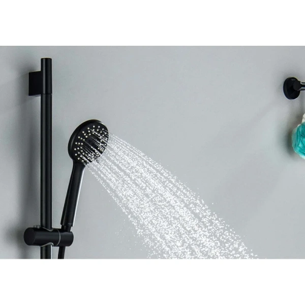 Душевой комплект Акватек Ника черный матовый AQ1832MB (детальная фотография), в наличии