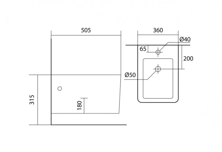 Биде подвесное Акватек Либра New белое AQ0506N-00 (детальная фотография), современные, hi-tech