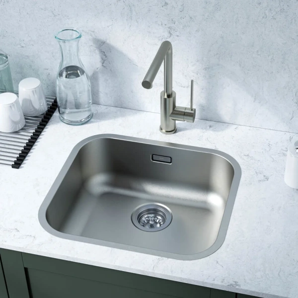 Мойка для кухни IDDIS Mate 54 см сатин MAT53S0i77 (детальная фотография), из нержавеющей стали, стальные, металлические