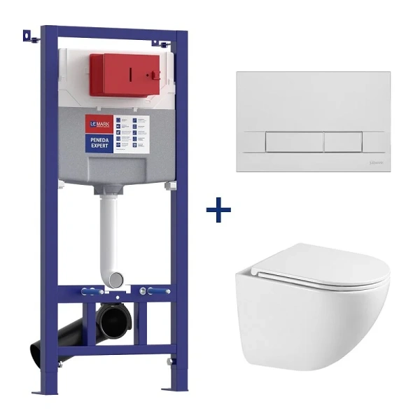 Унитаз с инсталляцией Lemark Glazer клавиша хорм глянец 100121431 (детальная фотография)