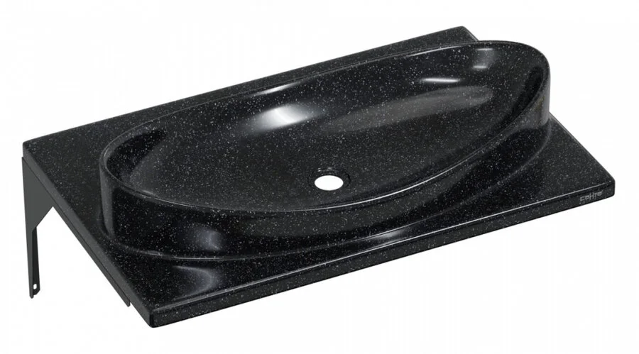 Раковина СанТа Вега 90014 70 см литьевой мрамор (детальная фотография), прямоугольной формы