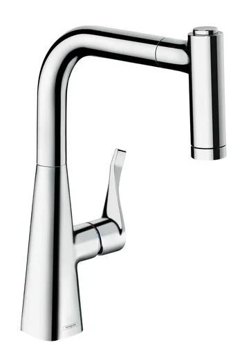 Смеситель для кухни Hansgrohe Metris хром 73800000 (детальная фотография), современные, hi-tech