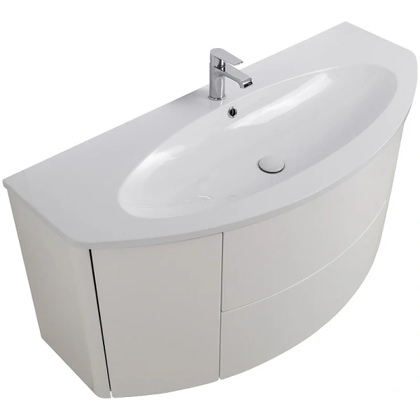 Тумба под раковину подвесная Cezares Eden 121 см Bianco lucido 54861 (детальная фотография), подвесная, пристенная