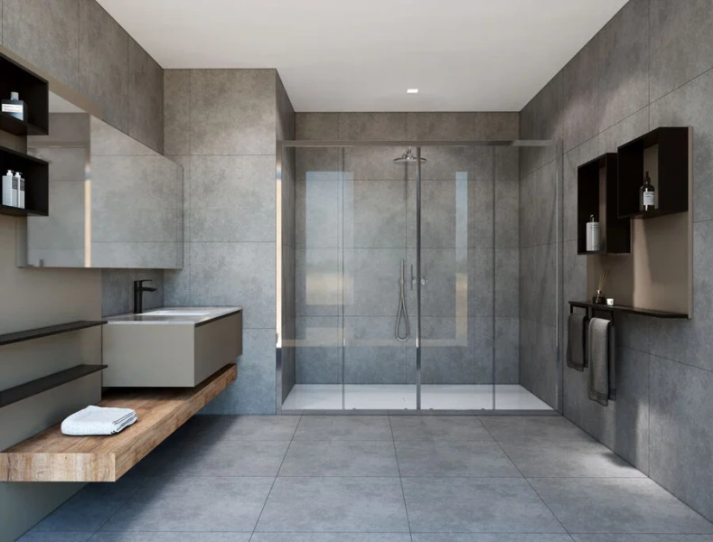 Душевая дверь в нишу Vincea Garda 180 см стекло прозрачное VDS-1G2180CL (детальная фотография), 180 см