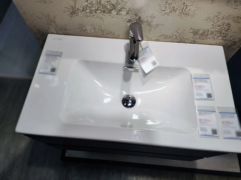 Раковина Jacob Delafon Vox 80 см белая EXAE112-00 (детальная фотография), прямоугольной формы