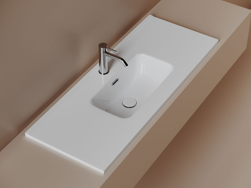 Раковина Ceramicanova Compact 101 см белая CN7027 (детальная фотография), современные, hi-tech