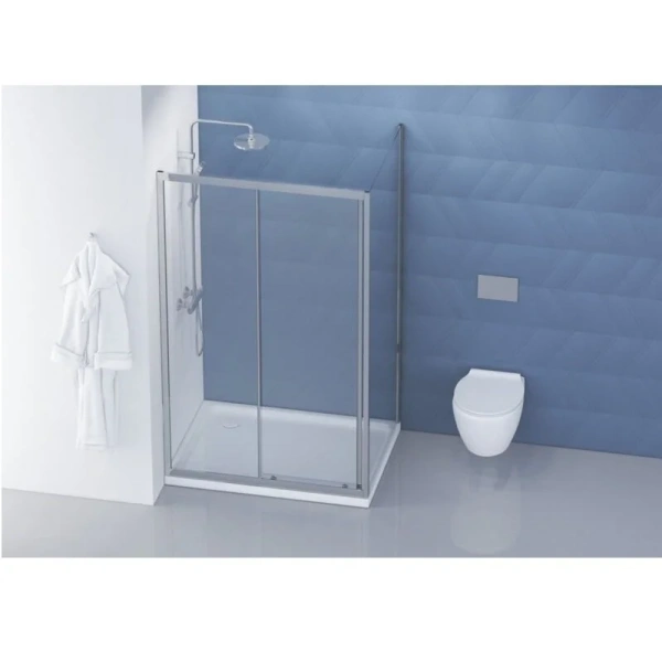 Душевой уголок BelBagno Due 120x90 см стекло прозрачное DUE-AH-1-120/90-C-CR (детальная фотография), современные, hi-tech