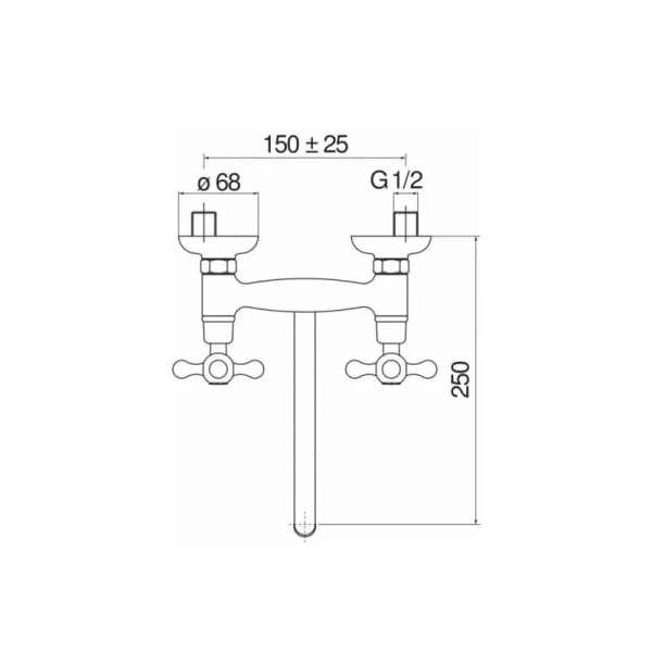 Смеситель для ванны Nobili Grazia настенный GRC5003BR (детальная фотография), для ванны