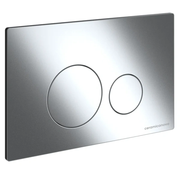 Клавиша смыва Ceramica Nova хром глянцевый CN001CH (детальная фотография), слив эконом-стандарт с двумя клавишами