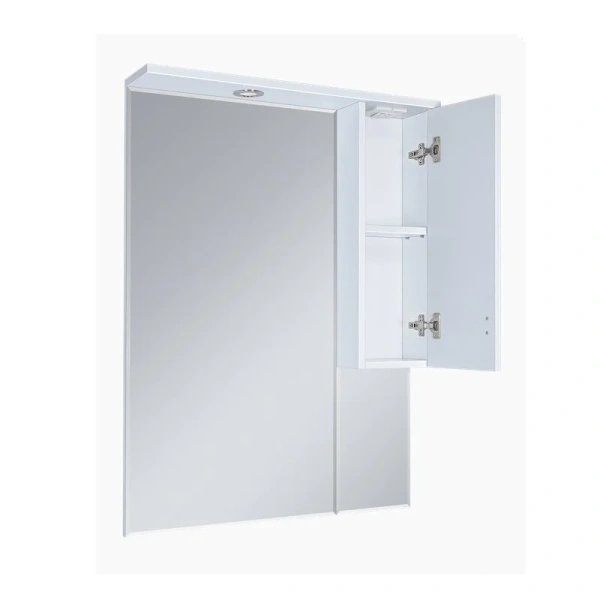 Зеркальный шкаф с подсветкой Misty Дива П-Див04065-013 65 см ЛДСП (детальная фотография), белые