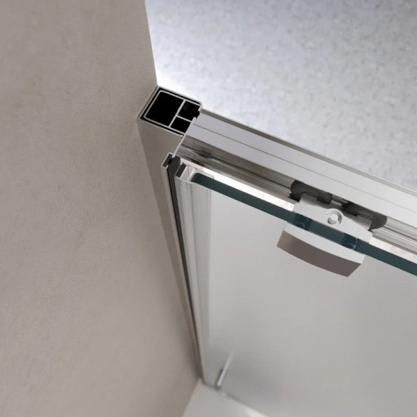 Душевая дверь в нишу BelBagno Luce 120 см профиль хром стекло рифленое LUCE-BF-1-120-P-Cr (детальная фотография), недорогие, в нишу, стеклянные