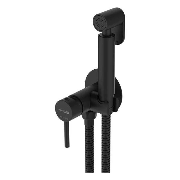Гигиенический душ со смесителем WasserKRAFT Elbe черный A70638 (детальная фотография)