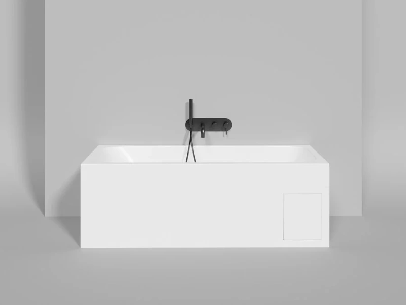 Ванна из искусственного камня Salini Orlando Kit 160x70 см S-Stone белая матовая 102125M (детальная фотография), встраиваемые