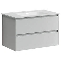 Тумба с раковиной подвесная Sancos Cento CN80W 80 см с ящиками