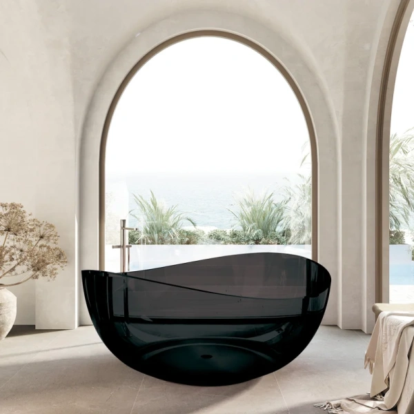 Ванна из полиэфирной смолы Abber Kristall 150x150 см черная AT9705Onyx (детальная фотография), полиэфирная смола