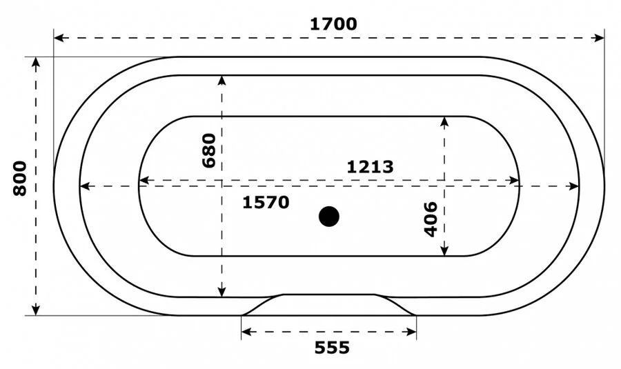 Ванна из искусственного камня Good Door Венеция 170 x 80 см, белый, ВА00003 (детальная фотография), 170х80