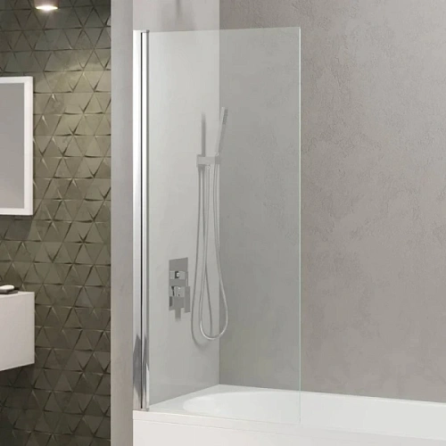 Шторка для ванны Berges River S 90х145 см прозрачное стекло, профиль хром - фото 1