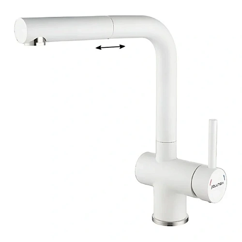 Смеситель для кухни Paulmark Dosse белый матовый - фото 2