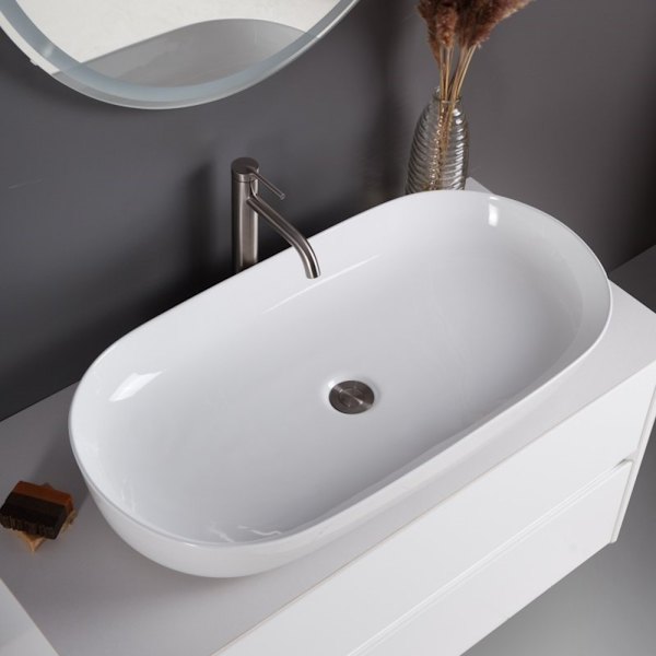 Раковина BelBagno 81 см накладная BB1349 (детальная фотография), керамические