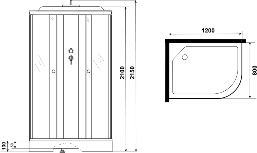 Душевая кабина Niagara Eco 120x80 см левосторонняя E120/80/13L/TN (детальная фотография) index_1