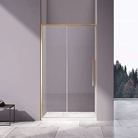 Душевая дверь в нишу Vincea Slim-N 130 см профиль золото стекло прозрачное