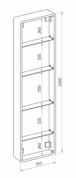 Шкаф-пенал подвесной Misty Лоренцо 40 см с розеткой МВК009 (детальная фотография), 40 см