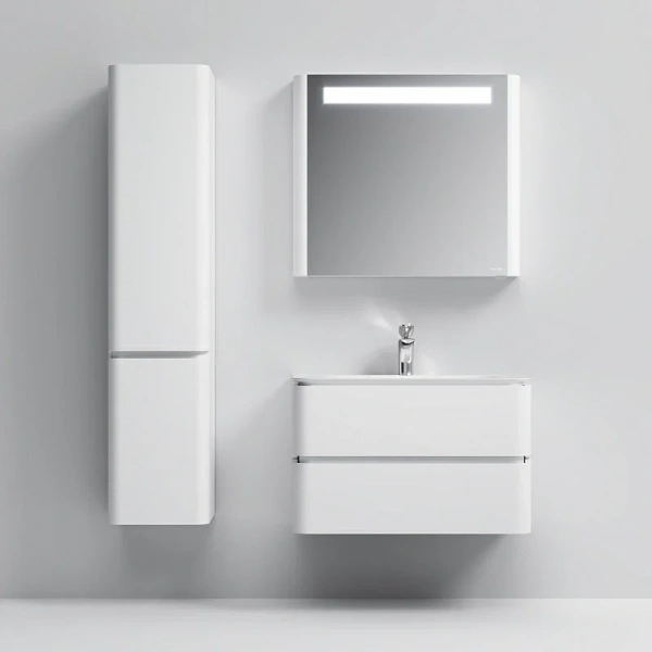 Тумба под раковину подвесная Am.Pm Sensation 80 см белый лак M30FHX0802WG (детальная фотография), окрашенные