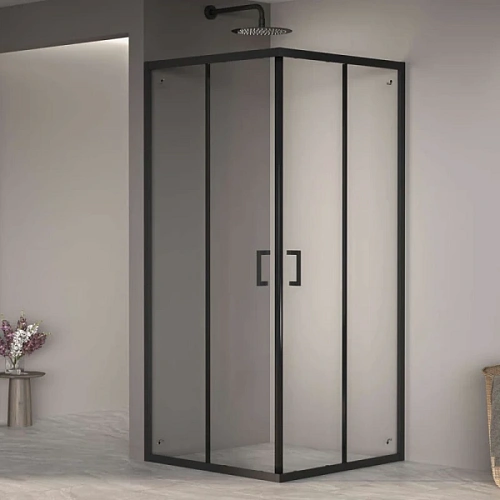Душевой уголок RGW Passage PA-030B 90x90 см профиль черный, стекло прозрачное - фото 4