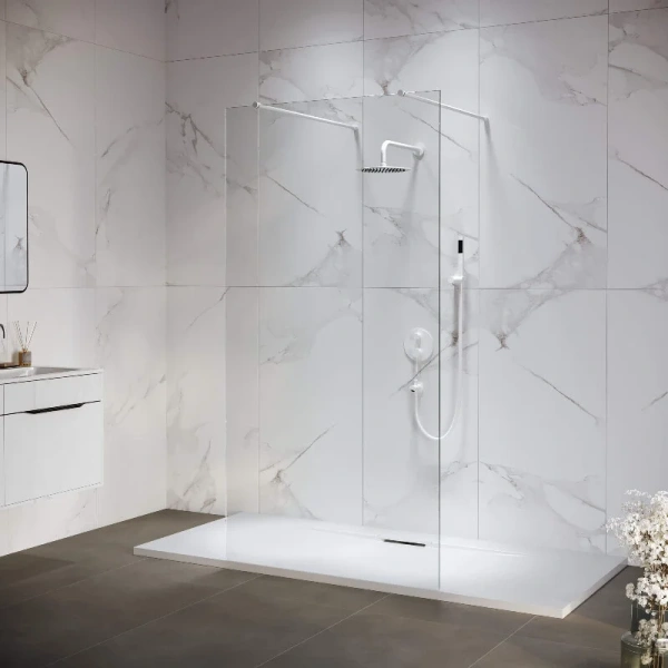 Душевая перегородка RGW Walk In WA-016W 140 см профиль белый, стекло прозрачное 35101614-15 (детальная фотография)