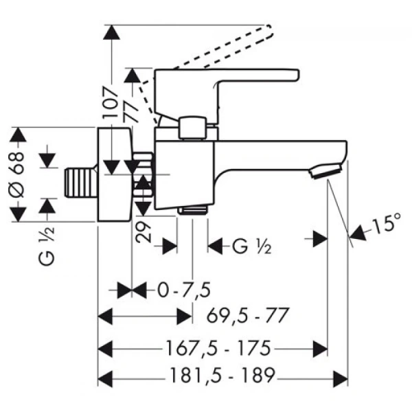 Схема (детальная фотография), для ванны