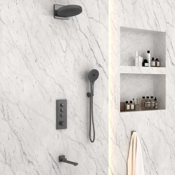 Душевой комплект Vincea вороненая сталь VSFW-433TI1GM (детальная фотография), другие