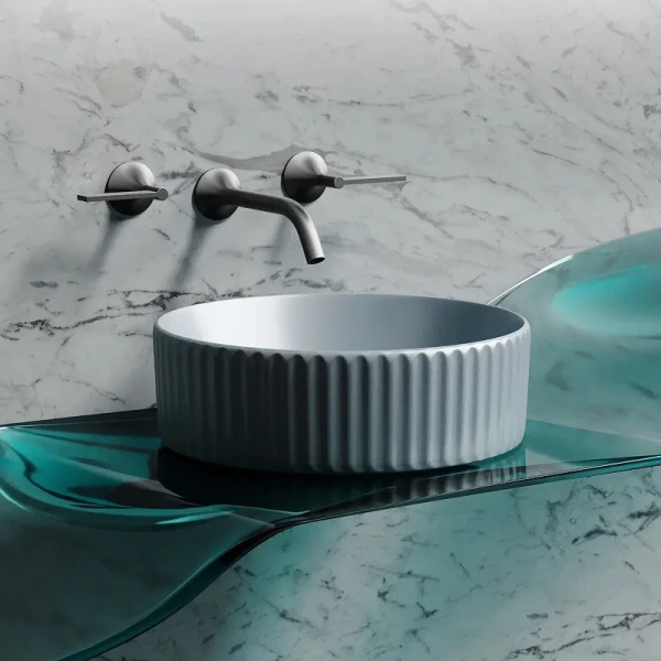 Раковина Ceramica Nova Element 36 см серо-голубая CN6057MHL (детальная фотография), накладные (на столешницу)