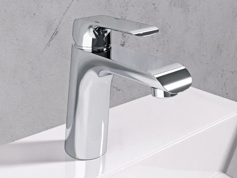 Смеситель для раковины Ravak Flat X0701 без донного клапана (детальная фотография), из латуни, недорогие, округлая форма