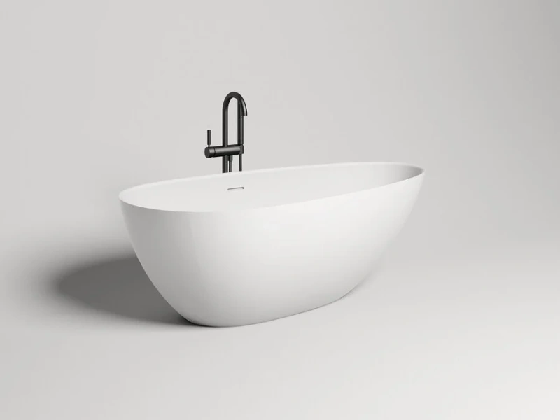 Ванна из искусственного камня Salini Paola Bassa 172x82 см белая матовая 101612SM (детальная фотография), современныe, hi-tech